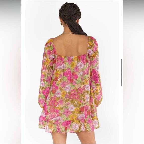 Show Me Your MuMu Carnaby Floral Briar Pink Mini Dress Women’s Size Small - Picture 3 of 8